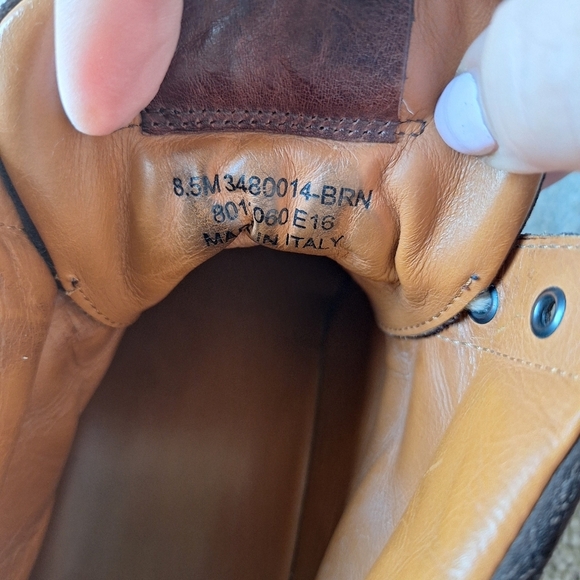 Frye Owen Mens Leather Two Tone Brown High Top Sneaker Size 8.5 - Picture 9 of 10